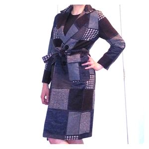 NWOT brown  Patchwork coat